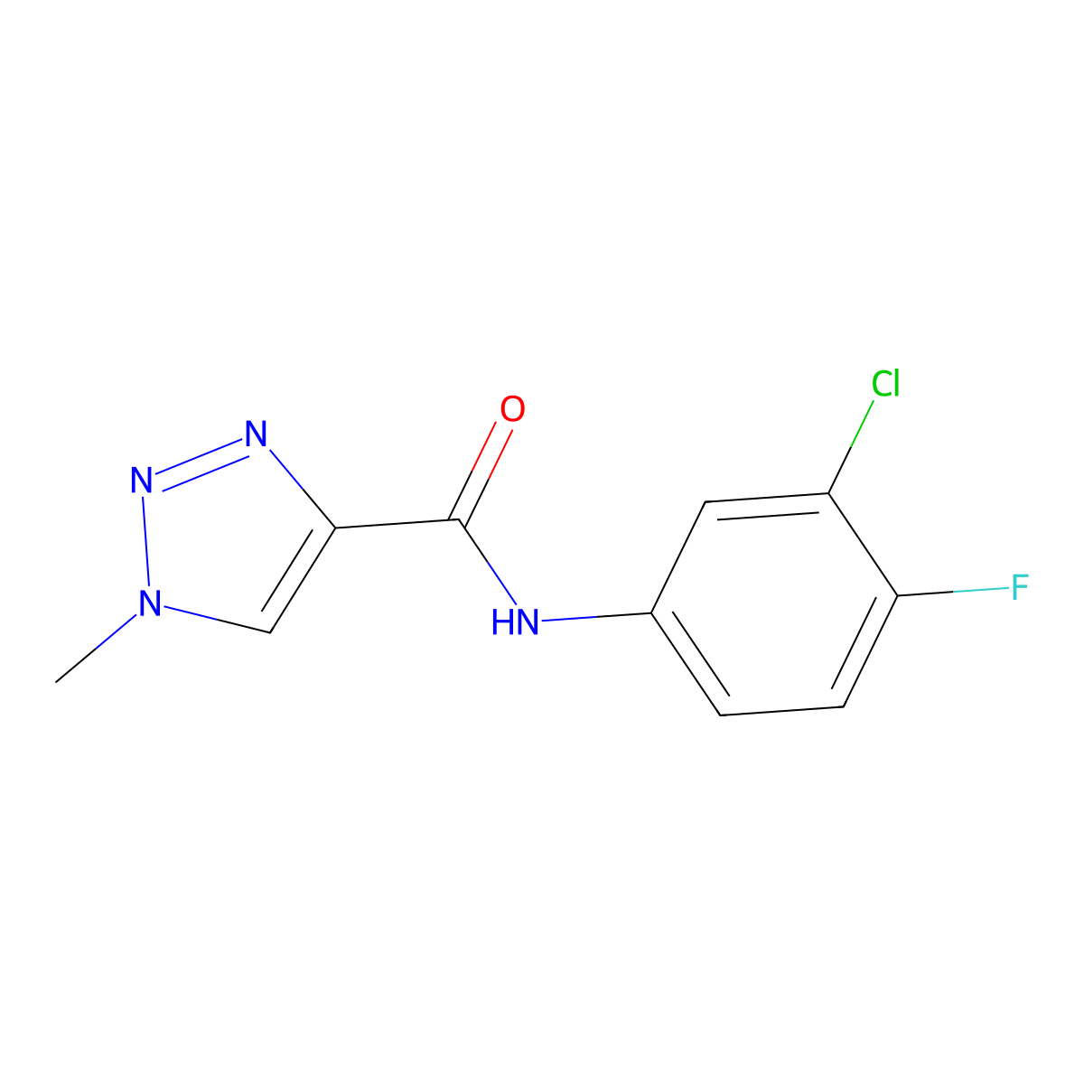 N-(3-chloro-4-fluorophenyl)-1-methyl-1H-1,2,3-triazole-4-carboxamide molecular structure, CAS 1206999-65-6
