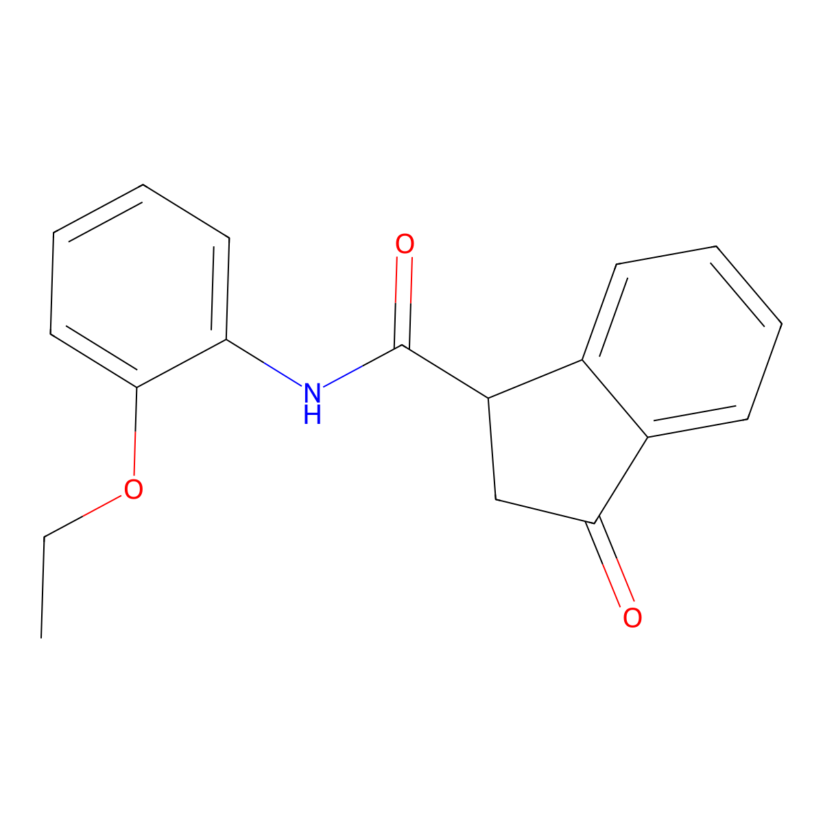 N-(2-ethoxyphenyl)-3-oxo-2,3-dihydro-1H-indene-1-carboxamide molecular structure, CAS 1206999-69-0