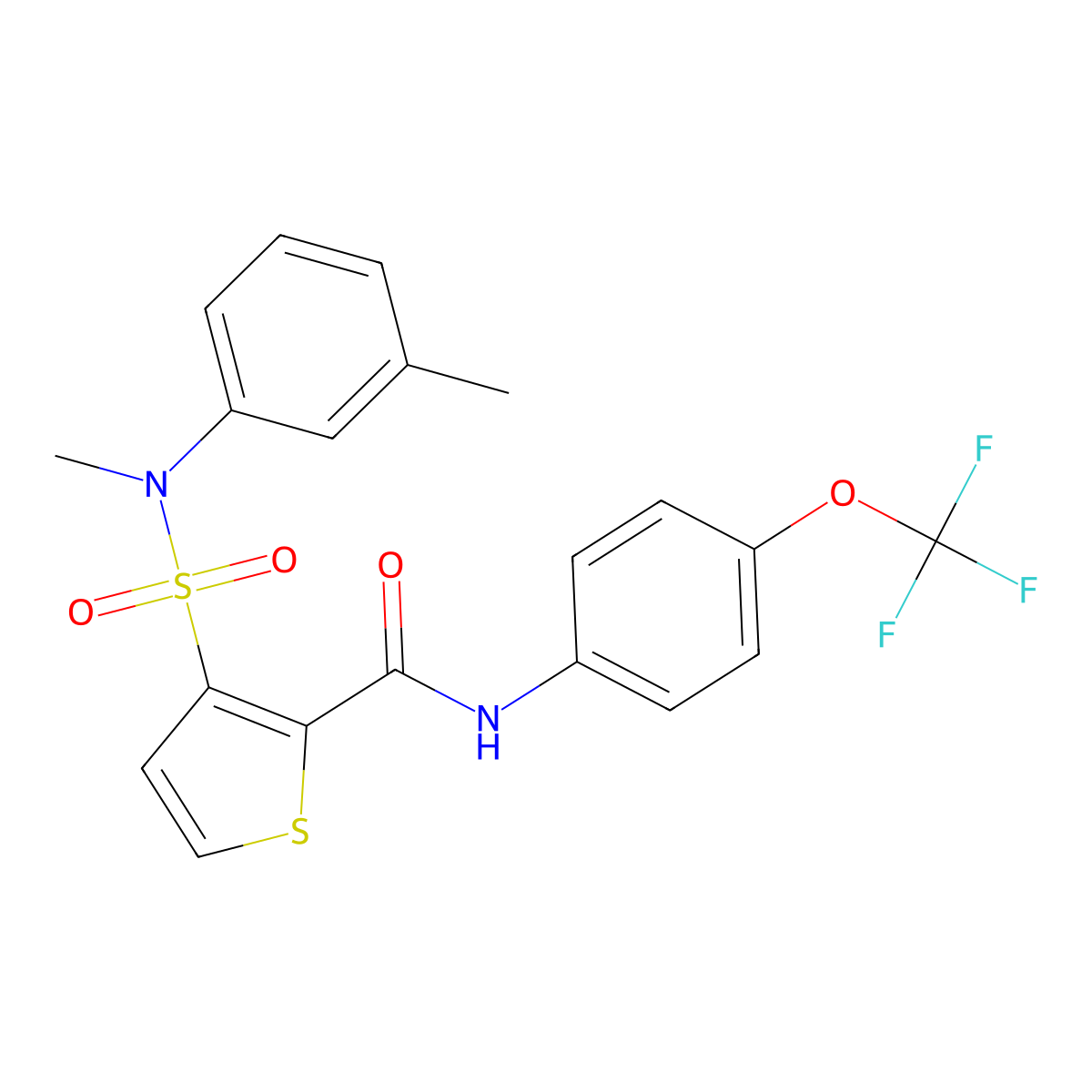 3-[methyl(3-methylphenyl)sulfamoyl]-N-[4-(trifluoromethoxy)phenyl]thiophene-2-carboxamide molecular structure, CAS 1206999-86-1