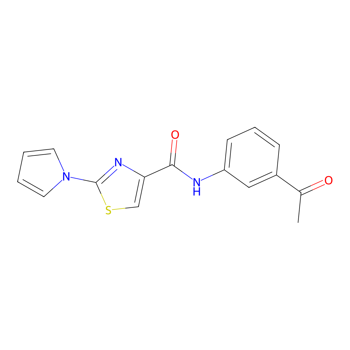 N-(3-acetylphenyl)-2-(1H-pyrrol-1-yl)thiazole-4-carboxamide molecular structure, CAS 1206999-90-7