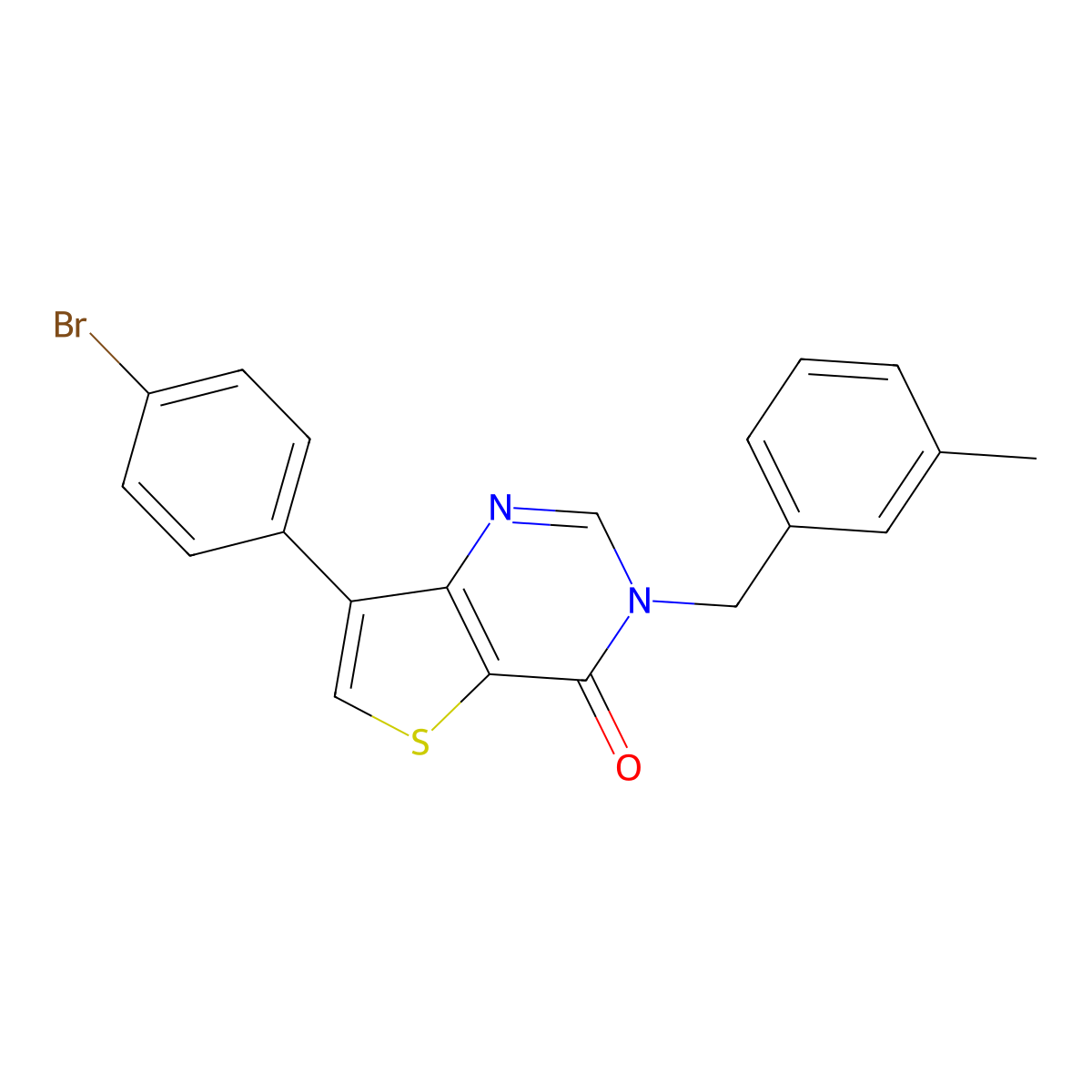 7-(4-bromophenyl)-3-(3-methylbenzyl)thieno[3,2-d]pyrimidin-4(3H)-one molecular structure, CAS 1206999-91-8