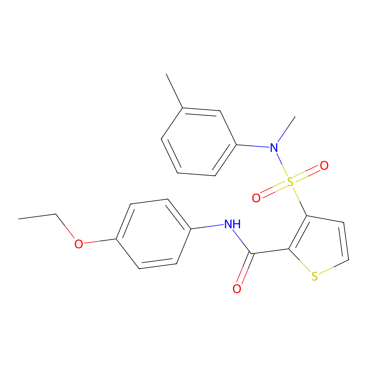 N-(4-ethoxyphenyl)-3-[methyl(3-methylphenyl)sulfamoyl]thiophene-2-carboxamide molecular structure, CAS 1206999-94-1