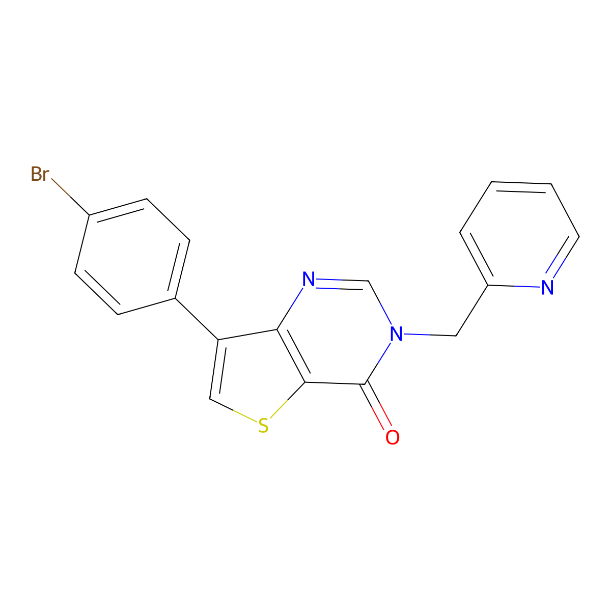 7-(4-bromophenyl)-3-(pyridin-2-ylmethyl)thieno[3,2-d]pyrimidin-4(3H)-one molecular structure, CAS 1206999-97-4