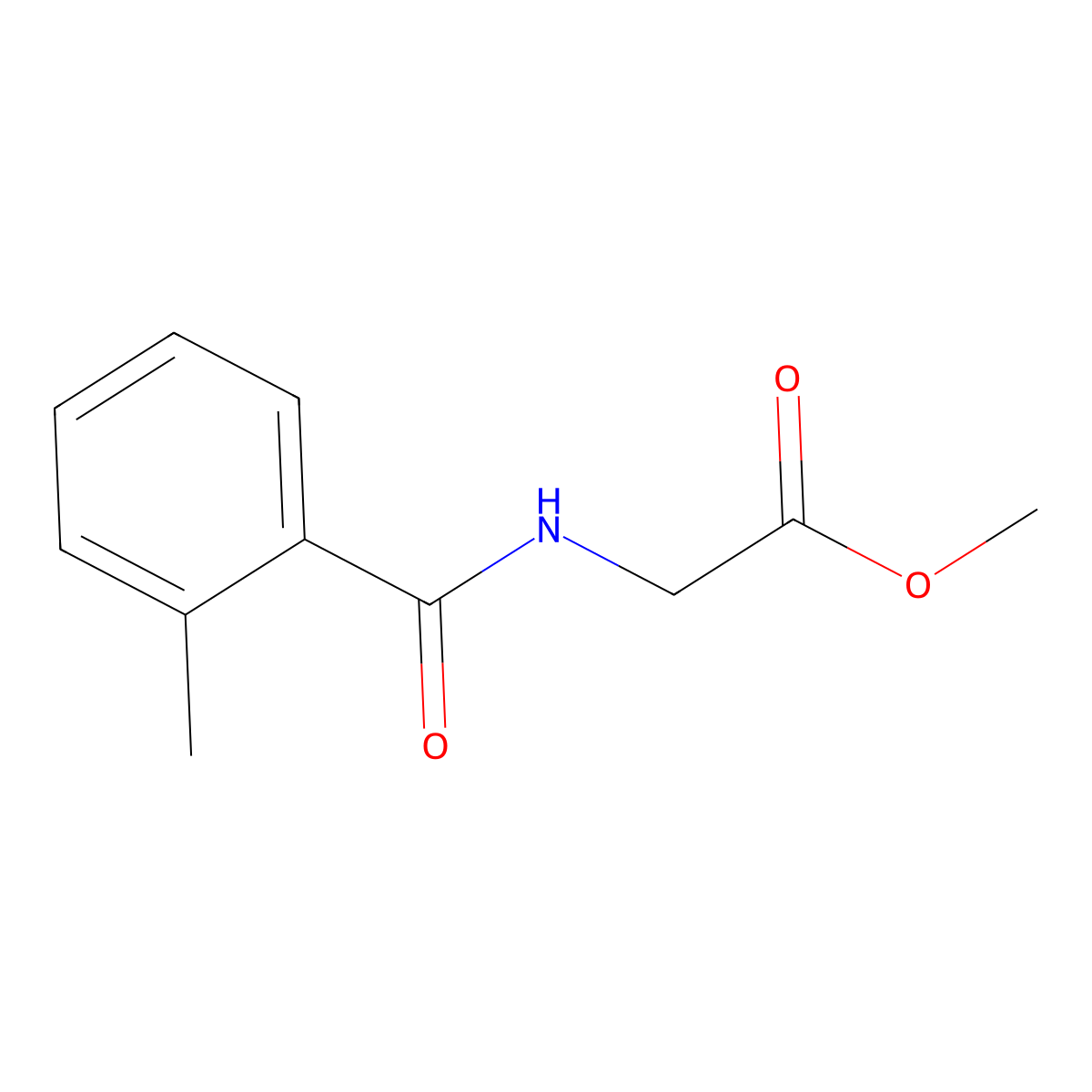 Methyl N-(2-methylbenzoyl)glycinate molecular structure, CAS 1207-34-7