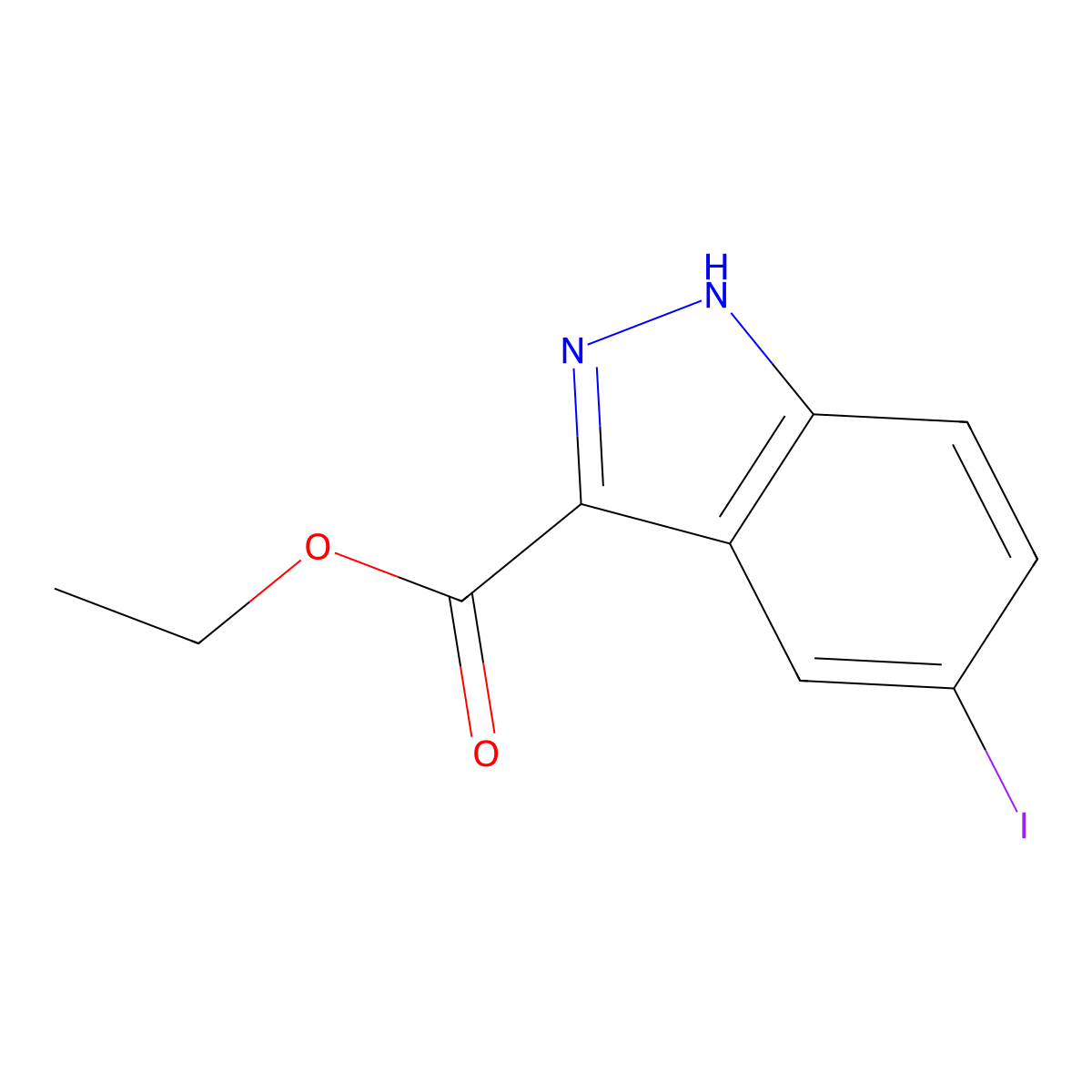 Ethyl 5-iodo-1H-indazole-3-carboxylate molecular structure, CAS 1207-38-1