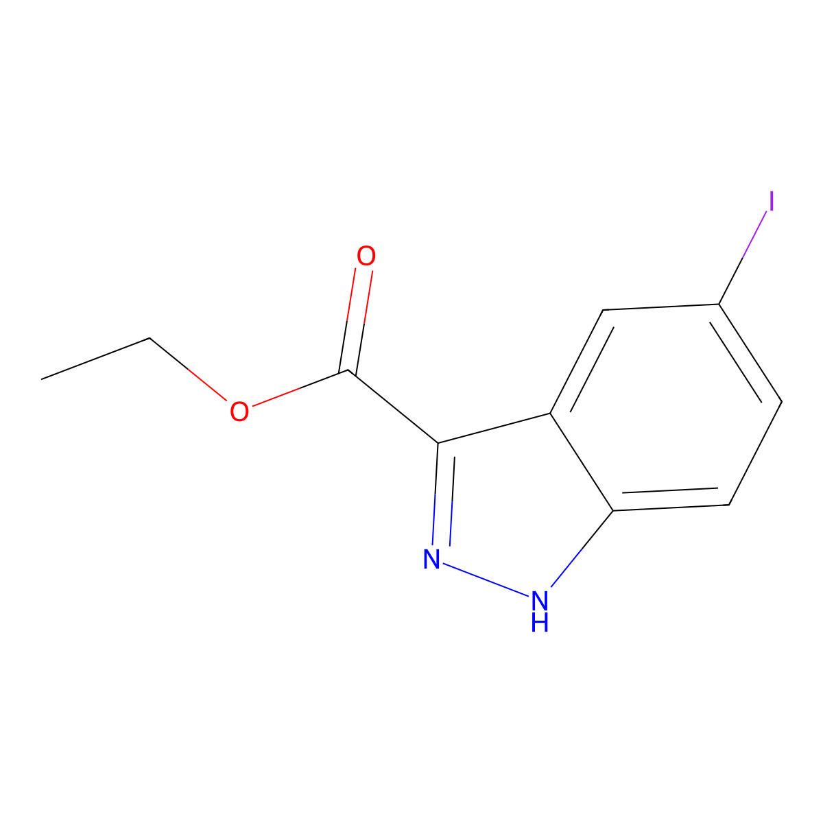Ethyl 5-iodo-1H-indazole-3-carboxylate molecular structure, CAS 1207-38-1