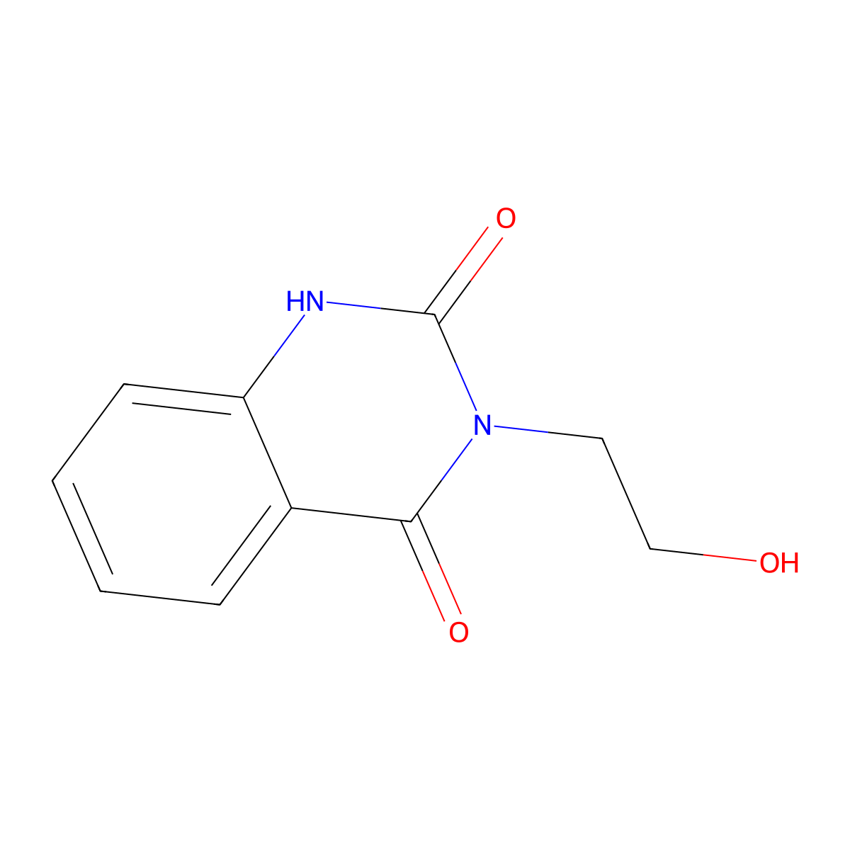 3-(2-hydroxyethyl)-1H,3H-quinazoline-2,4-dione molecular structure, CAS 1207-75-6