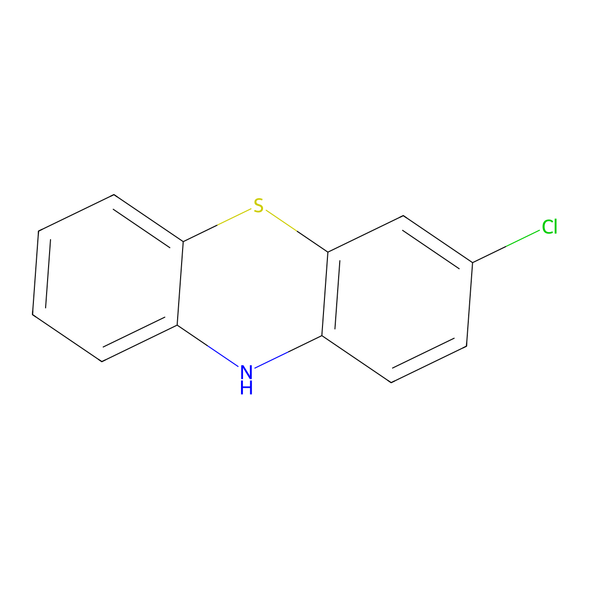3-Chlorophenothiazine molecular structure, CAS 1207-99-4