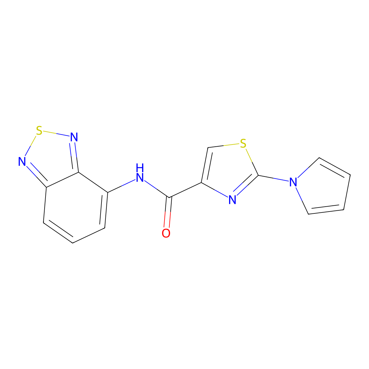 N-(benzo[c][1,2,5]thiadiazol-4-yl)-2-(1H-pyrrol-1-yl)thiazole-4-carboxamide molecular structure, CAS 1207000-01-8