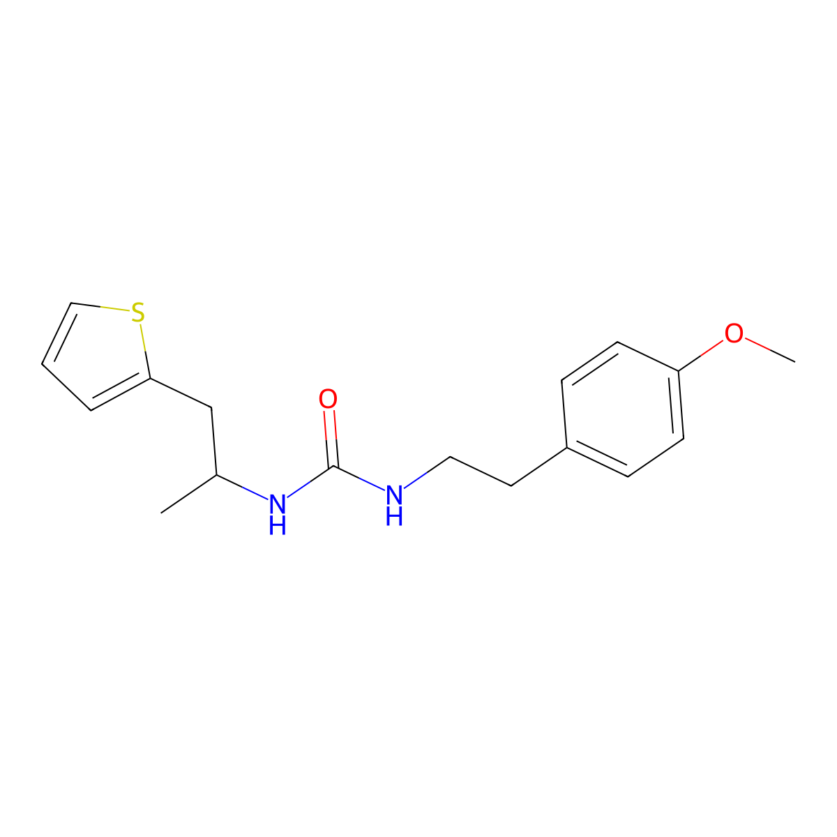 1-(4-Methoxyphenethyl)-3-(1-(thiophen-2-yl)propan-2-yl)urea molecular structure, CAS 1207000-11-0