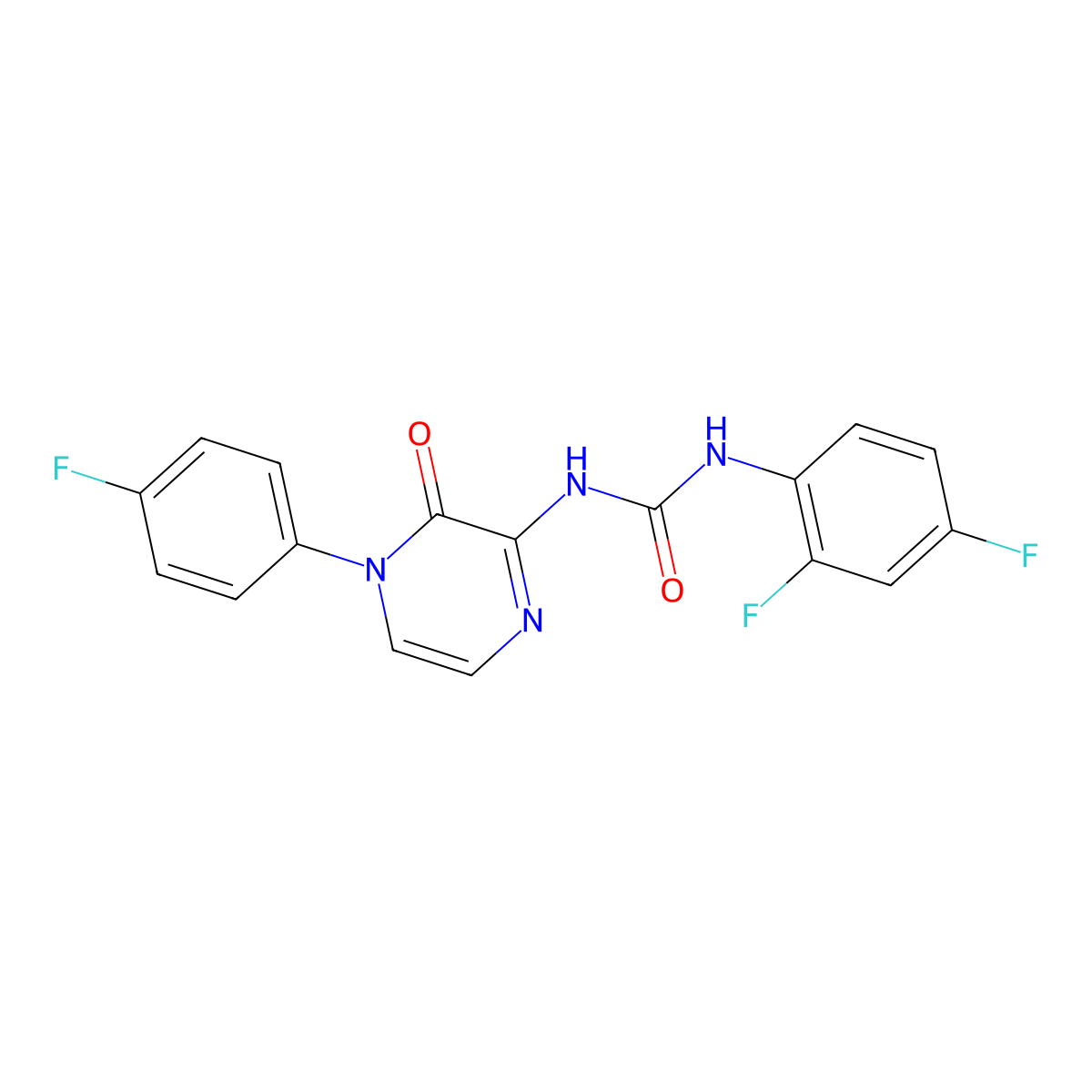 1-(2,4-Difluorophenyl)-3-[4-(4-fluorophenyl)-3-oxo-3,4-dihydropyrazin-2-yl]urea molecular structure, CAS 1207000-27-8