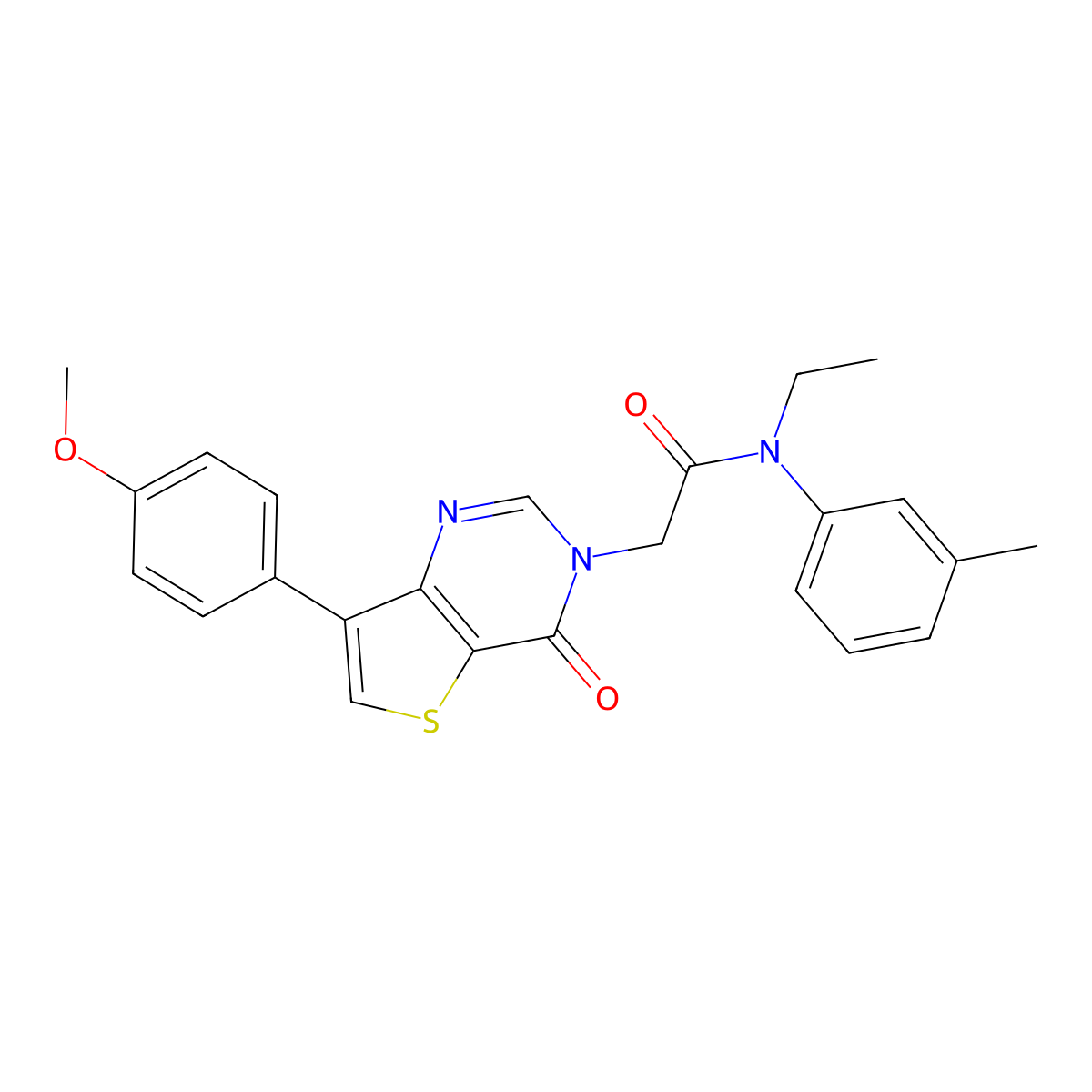N-ethyl-2-[7-(4-methoxyphenyl)-4-oxothieno[3,2-d]pyrimidin-3(4H)-yl]-N-(3-methylphenyl)acetamide molecular structure, CAS 1207000-36-9