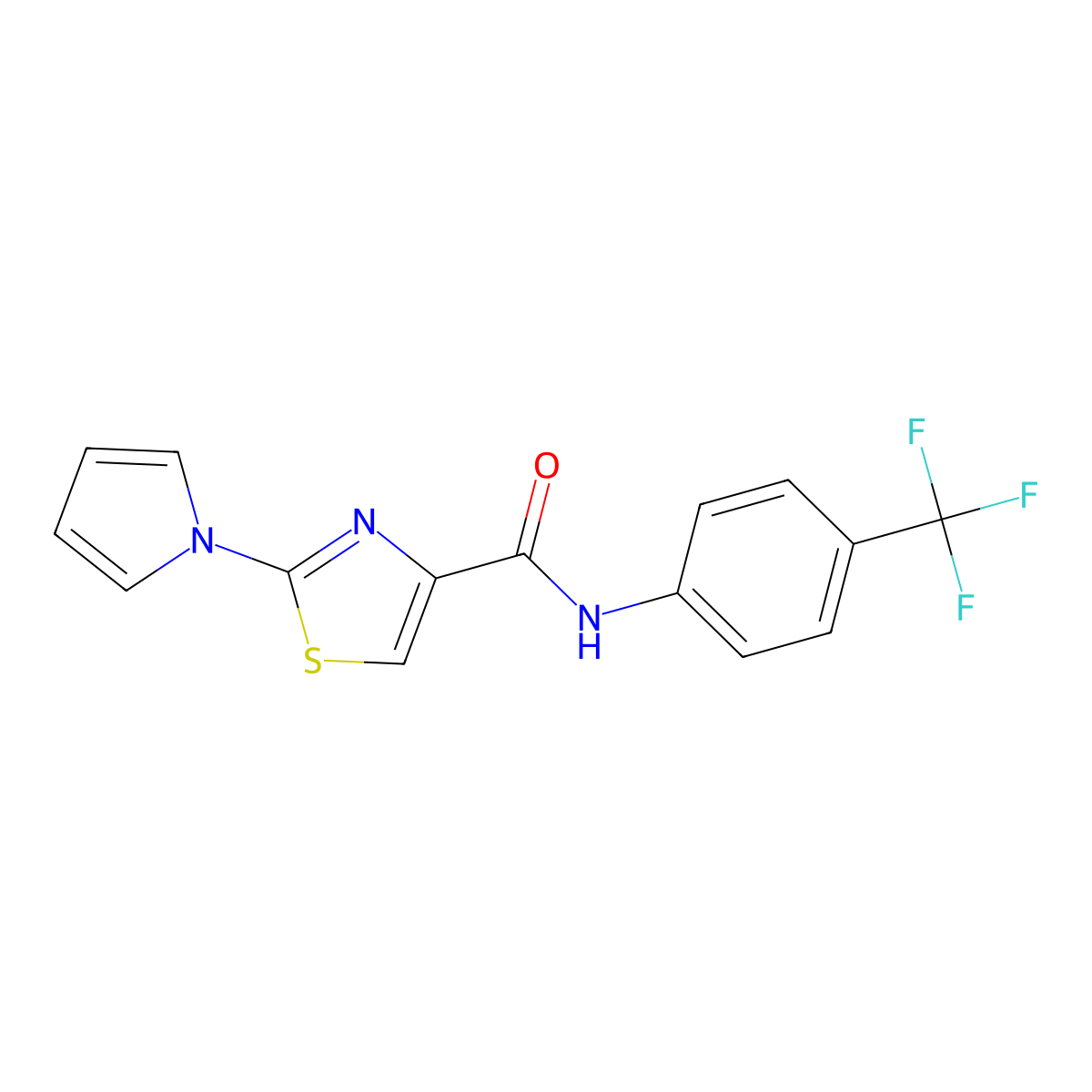 2-(1H-pyrrol-1-yl)-N-(4-(trifluoromethyl)phenyl)thiazole-4-carboxamide molecular structure, CAS 1207000-37-0