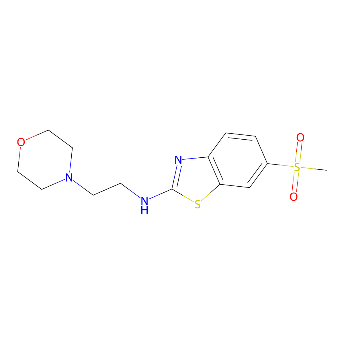 6-(methylsulfonyl)-N-(2-morpholinoethyl)benzo[d]thiazol-2-amine molecular structure, CAS 1207000-39-2