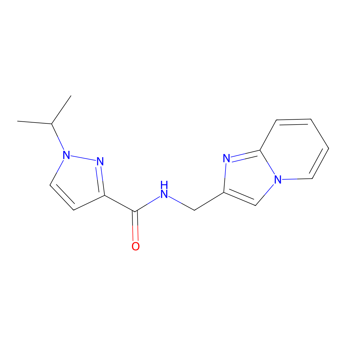 N-(imidazo[1,2-a]pyridin-2-ylmethyl)-1-isopropyl-1H-pyrazole-3-carboxamide molecular structure, CAS 1207000-55-2