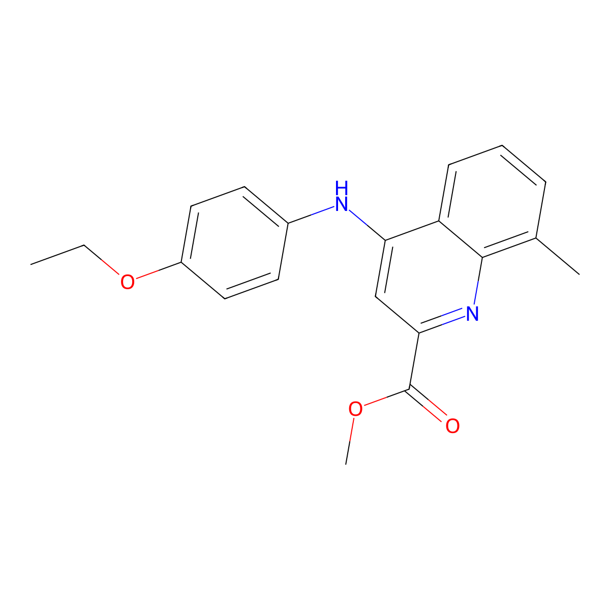 Methyl 4-[(4-ethoxyphenyl)amino]-8-methylquinoline-2-carboxylate molecular structure, CAS 1207000-62-1