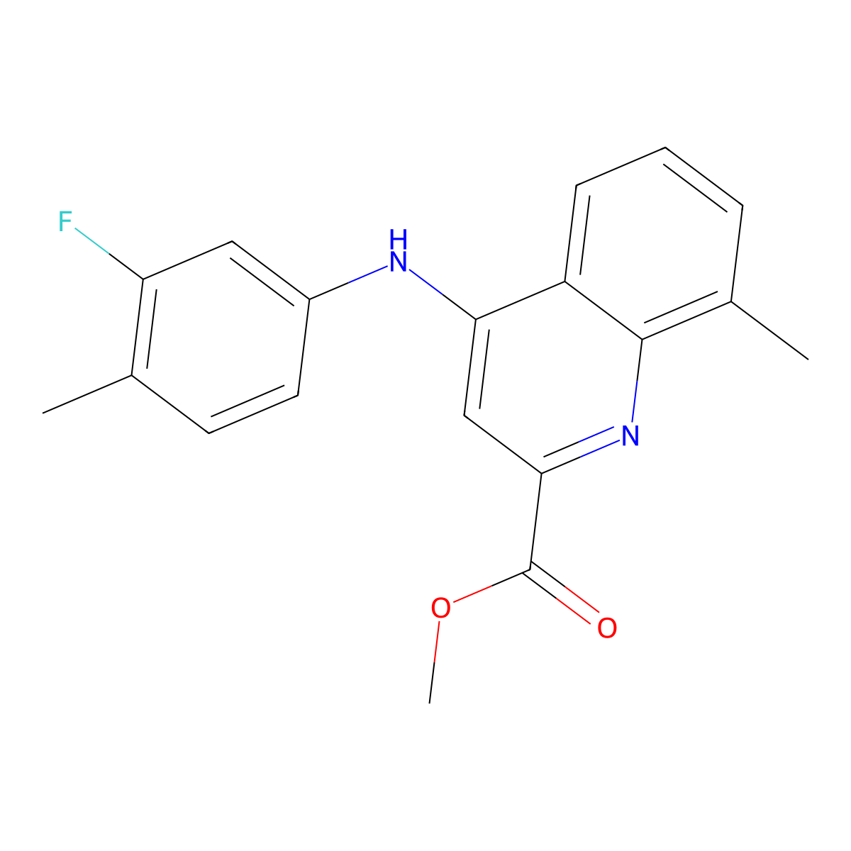 Methyl 4-[(3-fluoro-4-methylphenyl)amino]-8-methylquinoline-2-carboxylate molecular structure, CAS 1207000-70-1