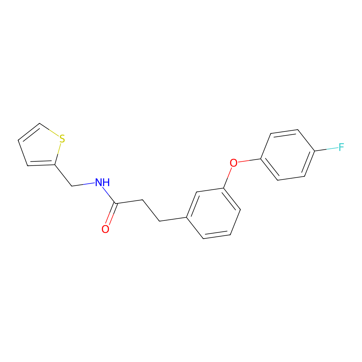 3-(3-(4-fluorophenoxy)phenyl)-N-(thiophen-2-ylmethyl)propanamide molecular structure, CAS 1207000-71-2