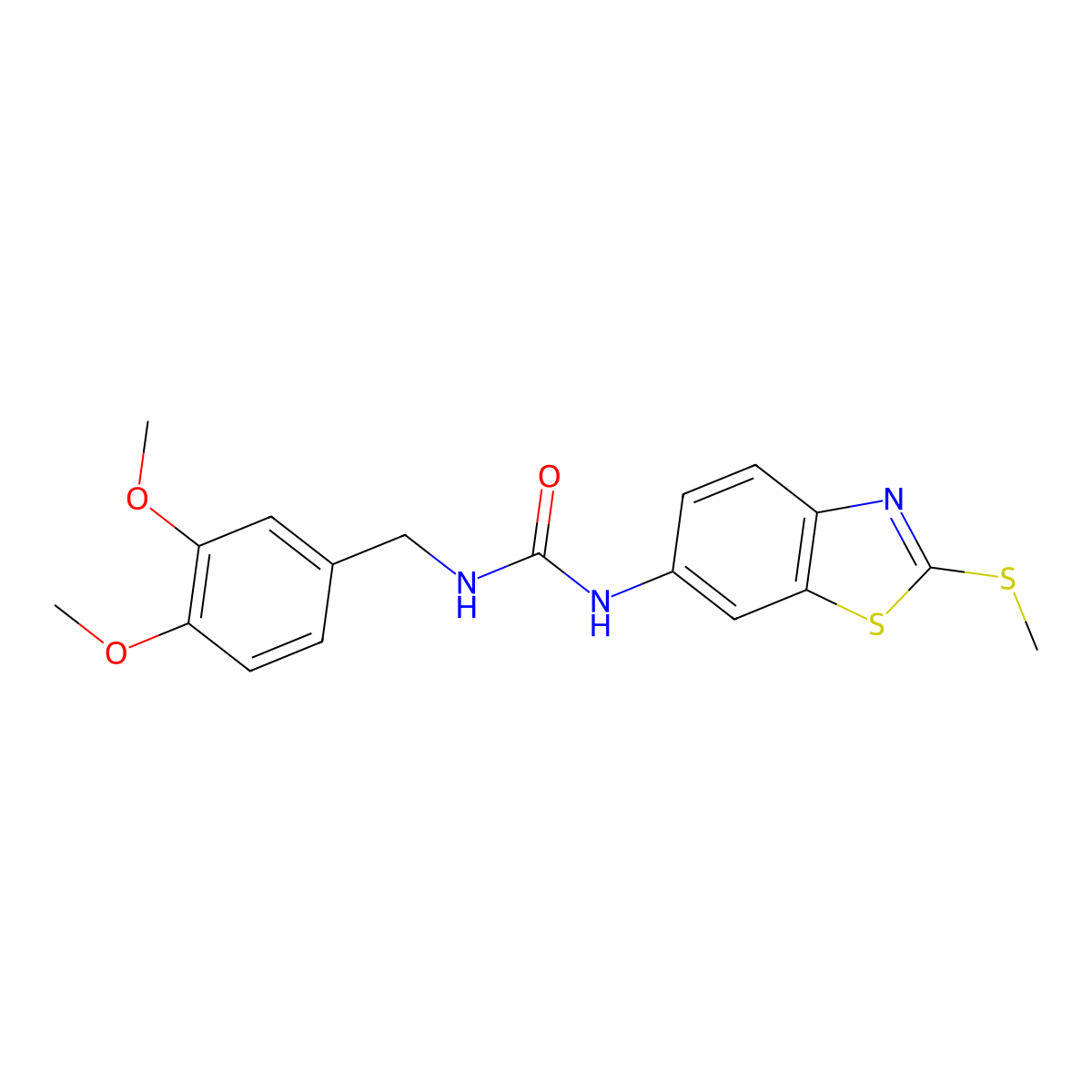 1-(3,4-Dimethoxybenzyl)-3-(2-(methylthio)benzo[d]thiazol-6-yl)urea molecular structure, CAS 1207000-73-4