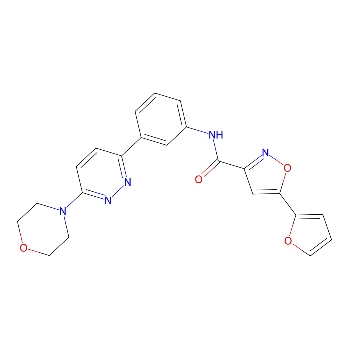 5-(furan-2-yl)-N-(3-(6-morpholinopyridazin-3-yl)phenyl)isoxazole-3-carboxamide molecular structure, CAS 1207000-74-5
