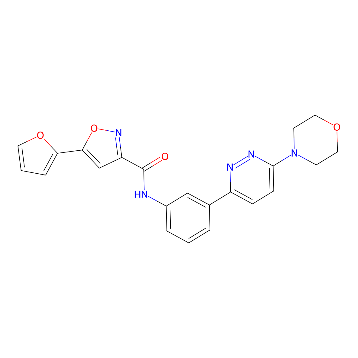 5-(furan-2-yl)-N-(3-(6-morpholinopyridazin-3-yl)phenyl)isoxazole-3-carboxamide molecular structure, CAS 1207000-74-5