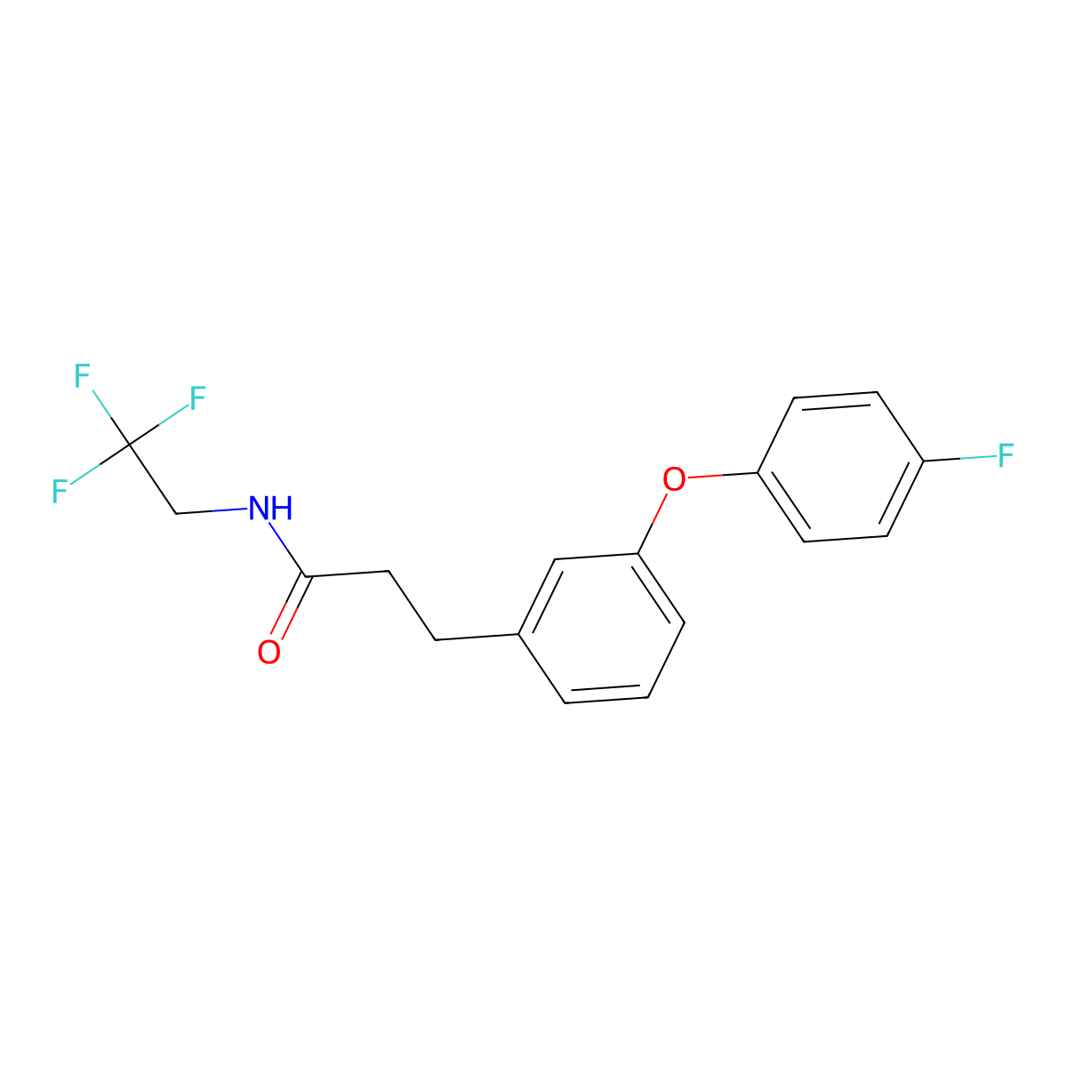 3-[3-(4-fluorophenoxy)phenyl]-N-(2,2,2-trifluoroethyl)propanamide molecular structure, CAS 1207000-75-6