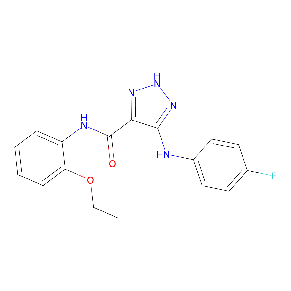 N-(2-ethoxyphenyl)-5-[(4-fluorophenyl)amino]-1H-1,2,3-triazole-4-carboxamide molecular structure, CAS 1207000-80-3