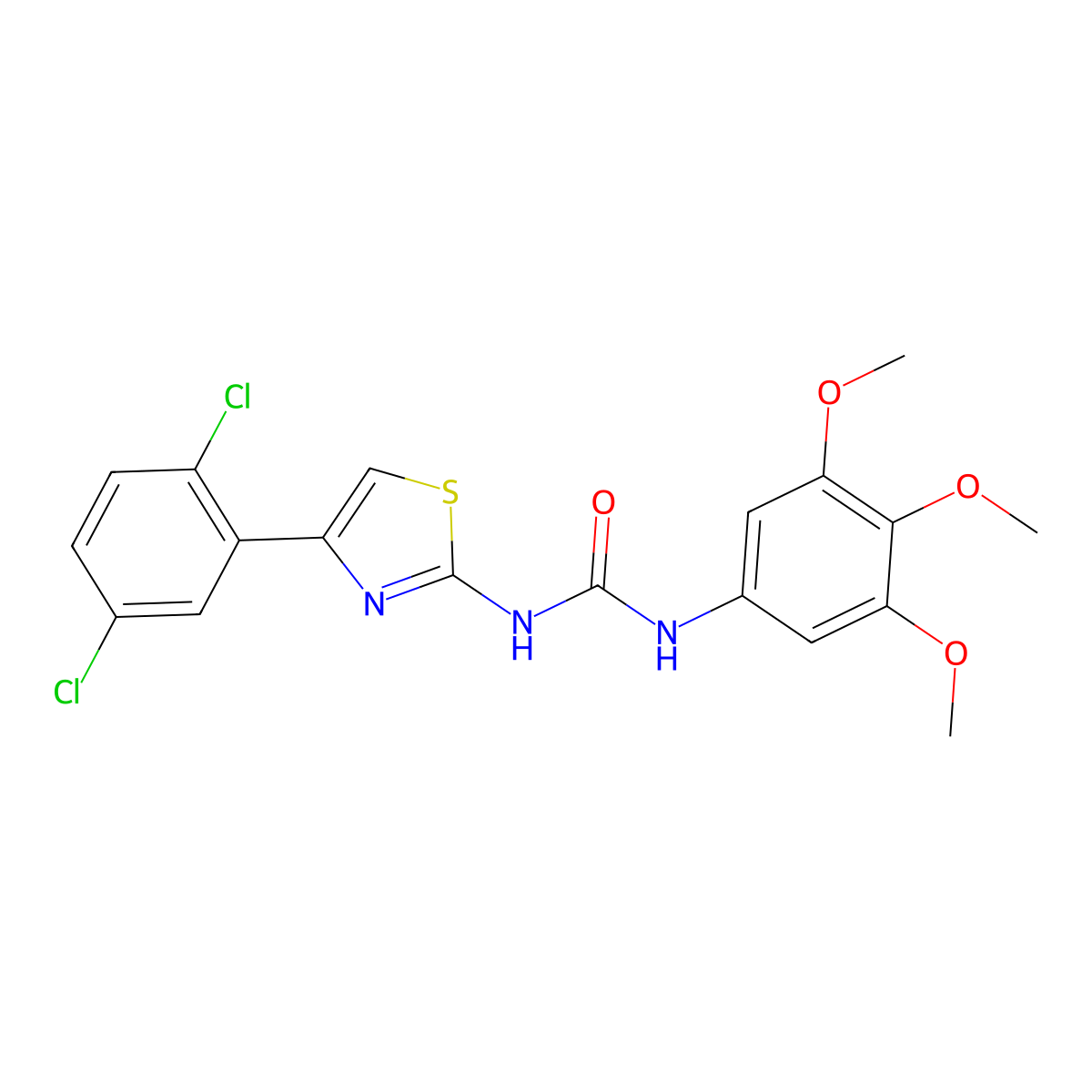 1-(4-(2,5-Dichlorophenyl)thiazol-2-yl)-3-(3,4,5-trimethoxyphenyl)urea molecular structure, CAS 1207000-81-4