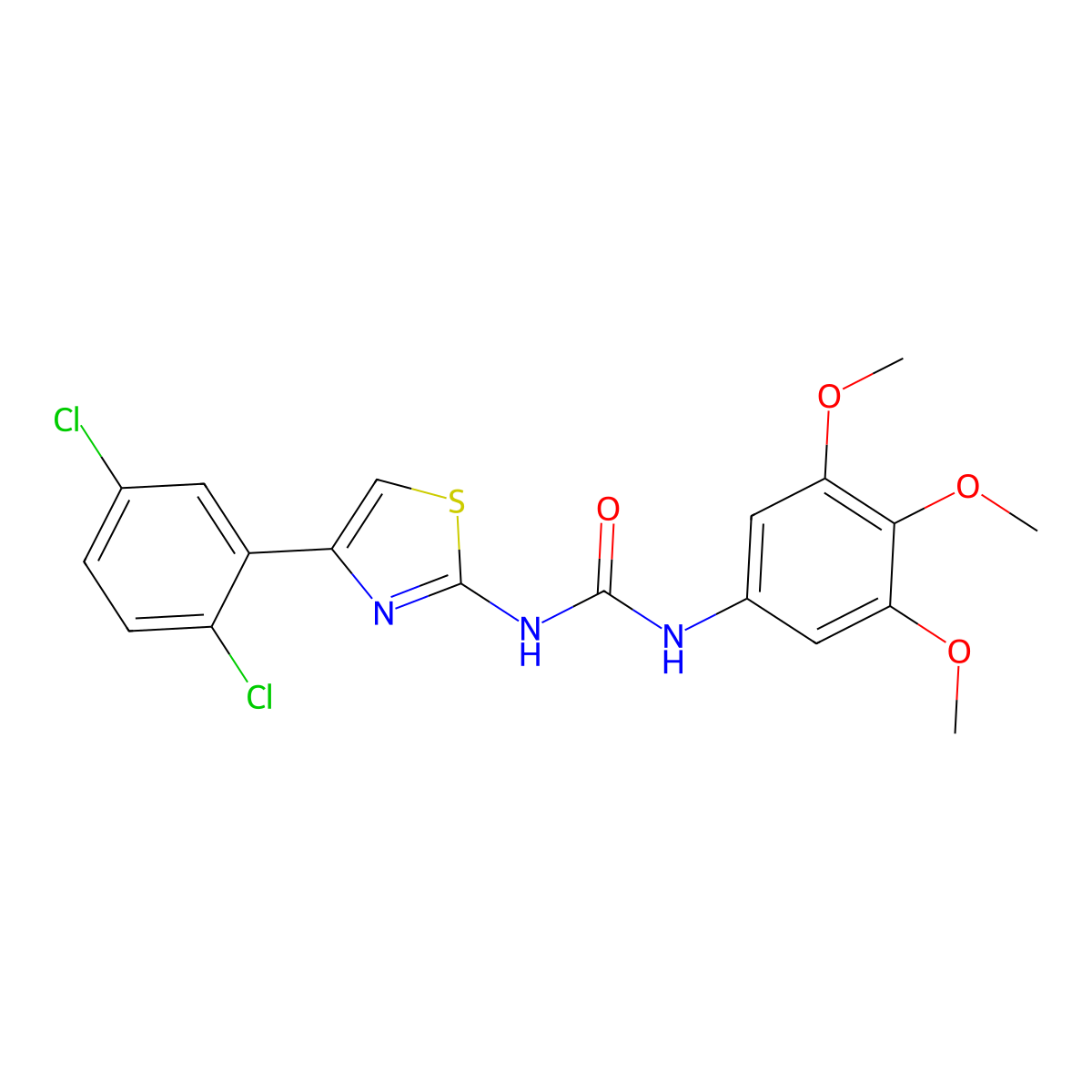 1-(4-(2,5-Dichlorophenyl)thiazol-2-yl)-3-(3,4,5-trimethoxyphenyl)urea molecular structure, CAS 1207000-81-4