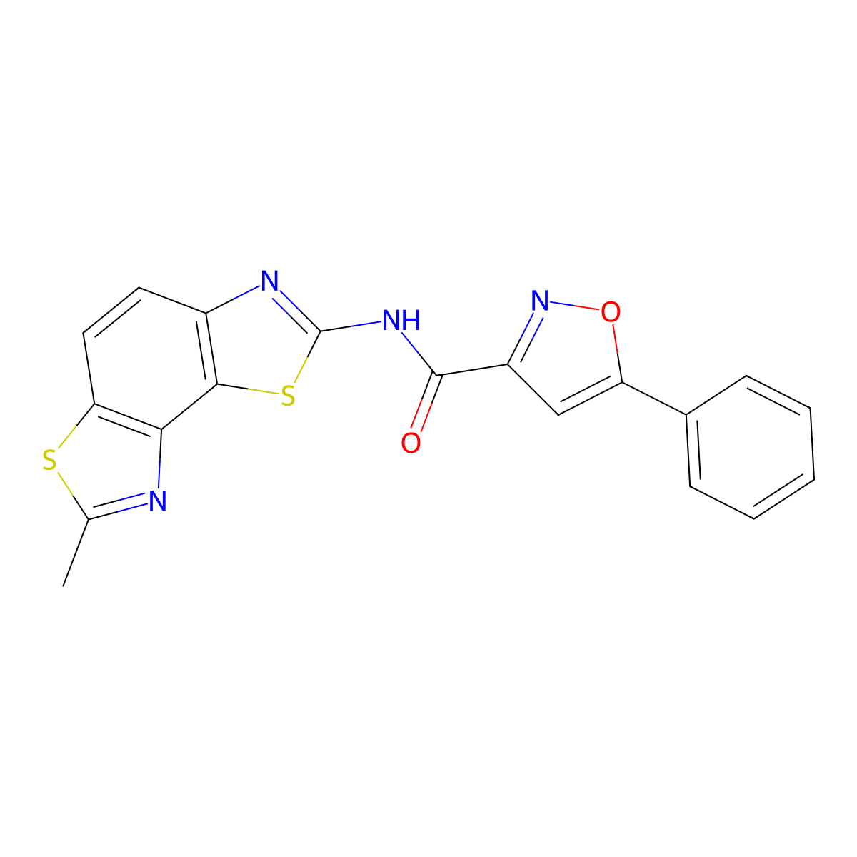N-(7-methylbenzo[1,2-d:3,4-d']bis(thiazole)-2-yl)-5-phenylisoxazole-3-carboxamide molecular structure, CAS 1207000-85-8