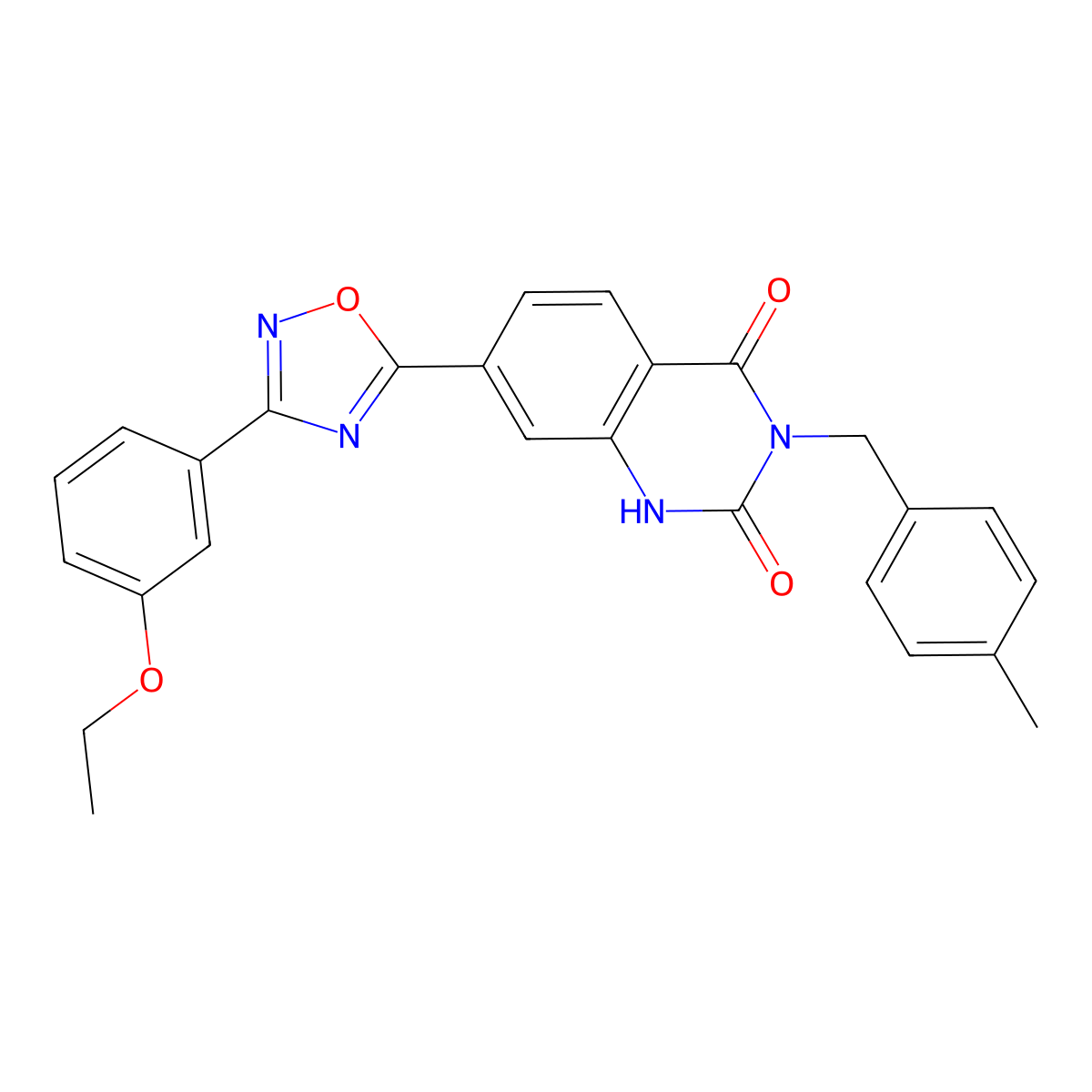 7-(3-(3-ethoxyphenyl)-1,2,4-oxadiazol-5-yl)-3-(4-methylbenzyl)quinazoline-2,4(1H,3H)-dione molecular structure, CAS 1207000-86-9