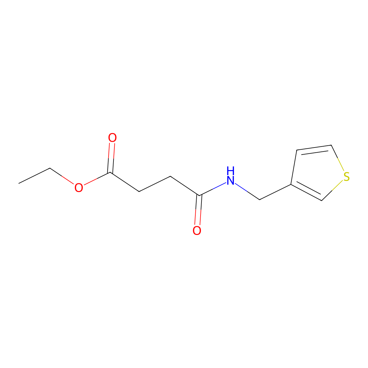Ethyl 3-{[(thiophen-3-yl)methyl]carbamoyl}propanoate molecular structure, CAS 1207001-01-1