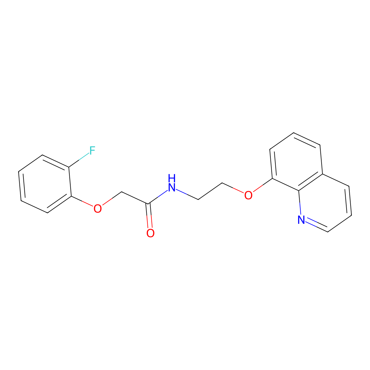 2-(2-fluorophenoxy)-N-(2-(quinolin-8-yloxy)ethyl)acetamide molecular structure, CAS 1207001-14-6