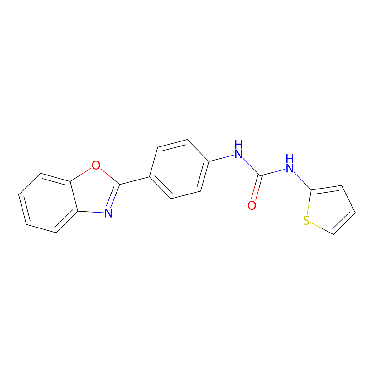 1-(4-(Benzo[d]oxazol-2-yl)phenyl)-3-(thiophen-2-yl)urea molecular structure, CAS 1207001-15-7