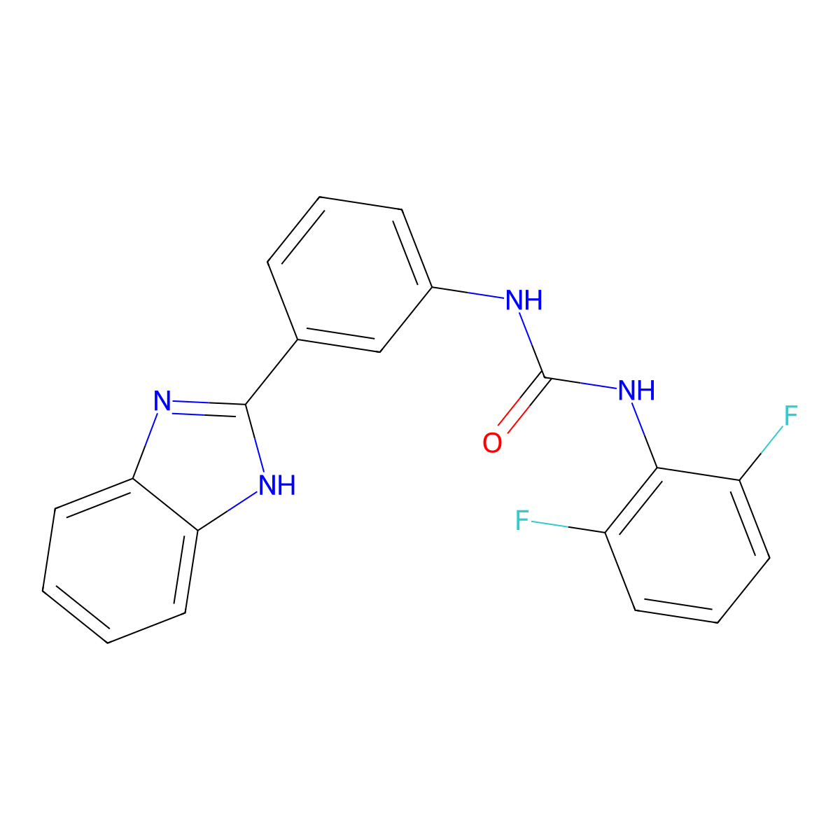 1-(3-(1H-benzo[d]imidazol-2-yl)phenyl)-3-(2,6-difluorophenyl)urea molecular structure, CAS 1207001-24-8