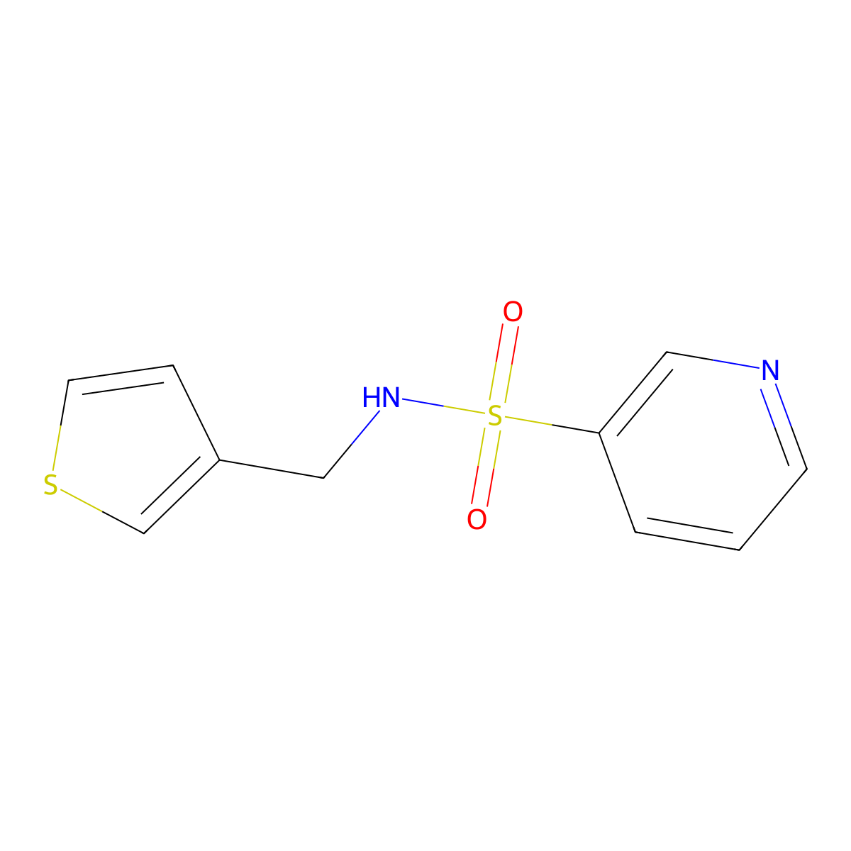 N-(thiophen-3-ylmethyl)pyridine-3-sulfonamide molecular structure, CAS 1207001-27-1