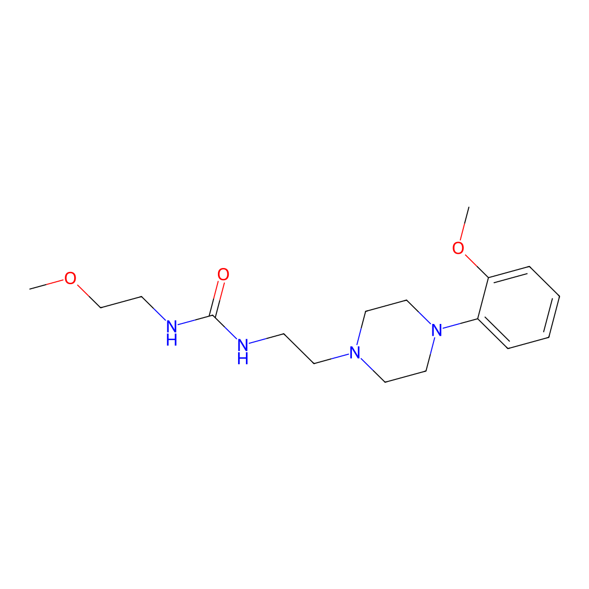 1-(2-Methoxyethyl)-3-(2-(4-(2-methoxyphenyl)piperazin-1-yl)ethyl)urea molecular structure, CAS 1207001-35-1