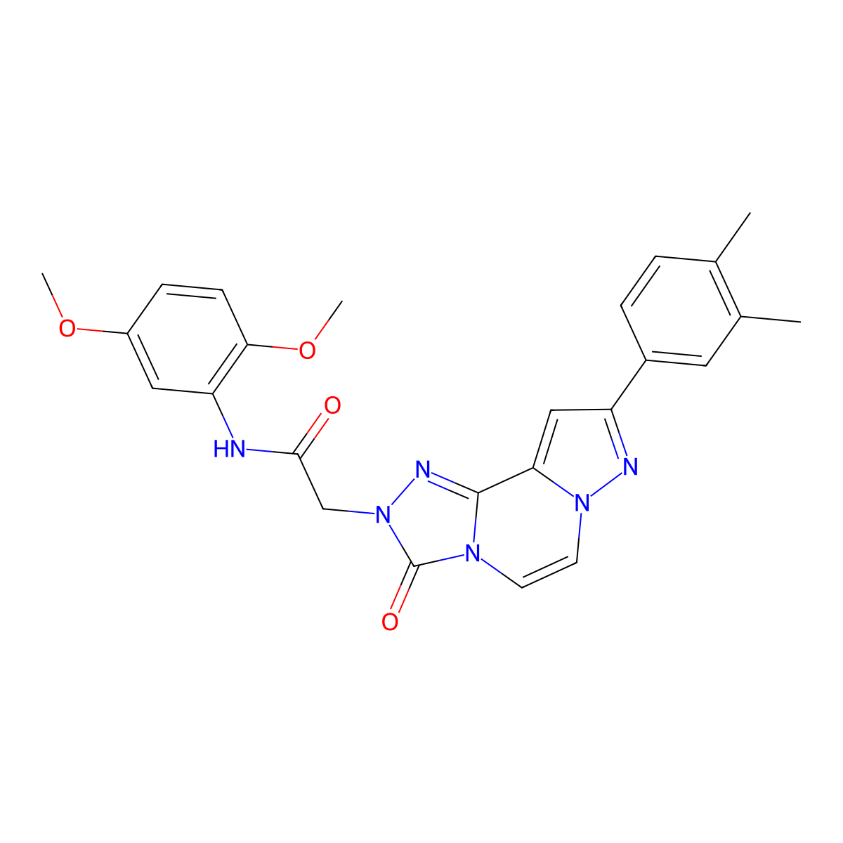 N-(2,5-dimethoxyphenyl)-2-[11-(3,4-dimethylphenyl)-5-oxo-3,4,6,9,10-pentaazatricyclo[7.3.0.0^{2,6}]dodeca-1(12),2,7,10-tetraen-4-yl]acetamide molecular structure, CAS 1207001-39-5