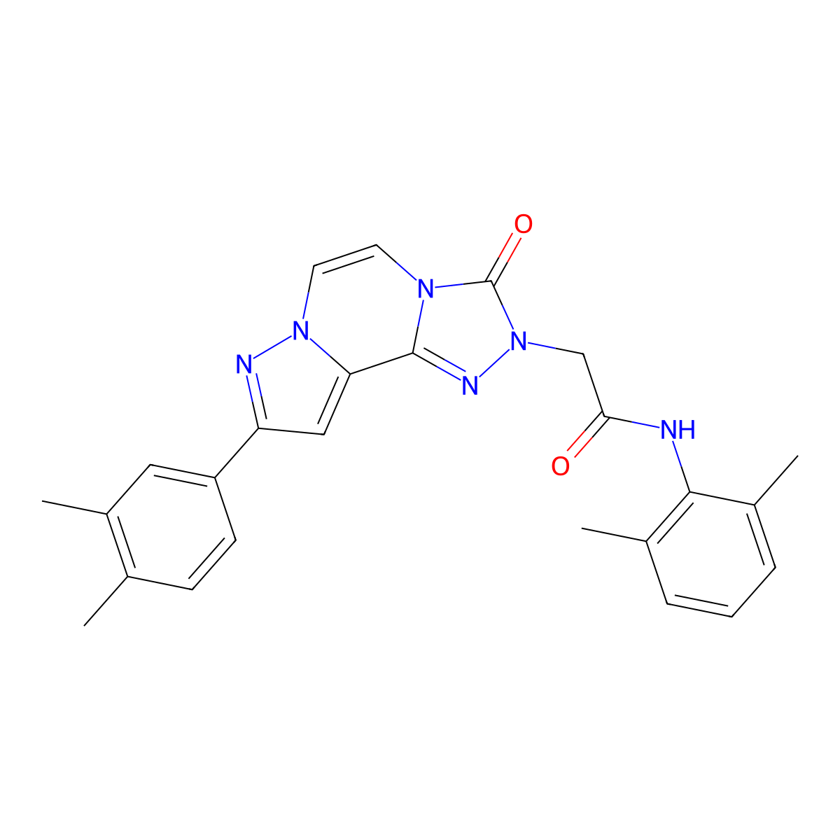 N-(2,6-dimethylphenyl)-2-(9-(3,4-dimethylphenyl)-3-oxopyrazolo[1,5-a][1,2,4]triazolo[3,4-c]pyrazin-2(3H)-yl)acetamide molecular structure, CAS 1207001-48-6