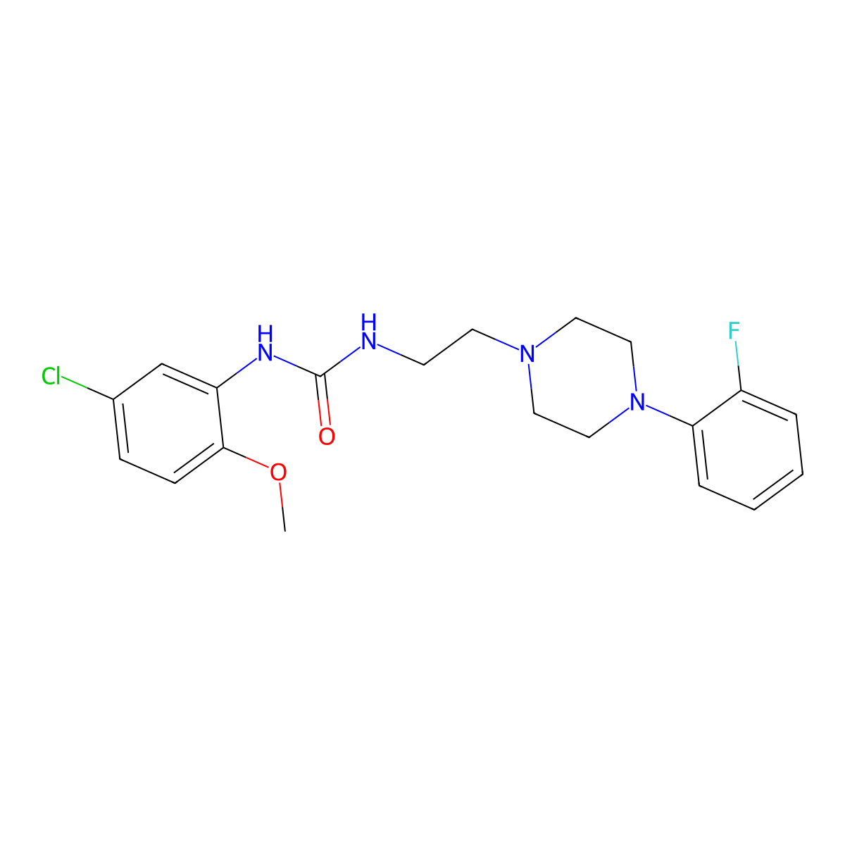 1-(5-Chloro-2-methoxyphenyl)-3-(2-(4-(2-fluorophenyl)piperazin-1-yl)ethyl)urea molecular structure, CAS 1207001-49-7