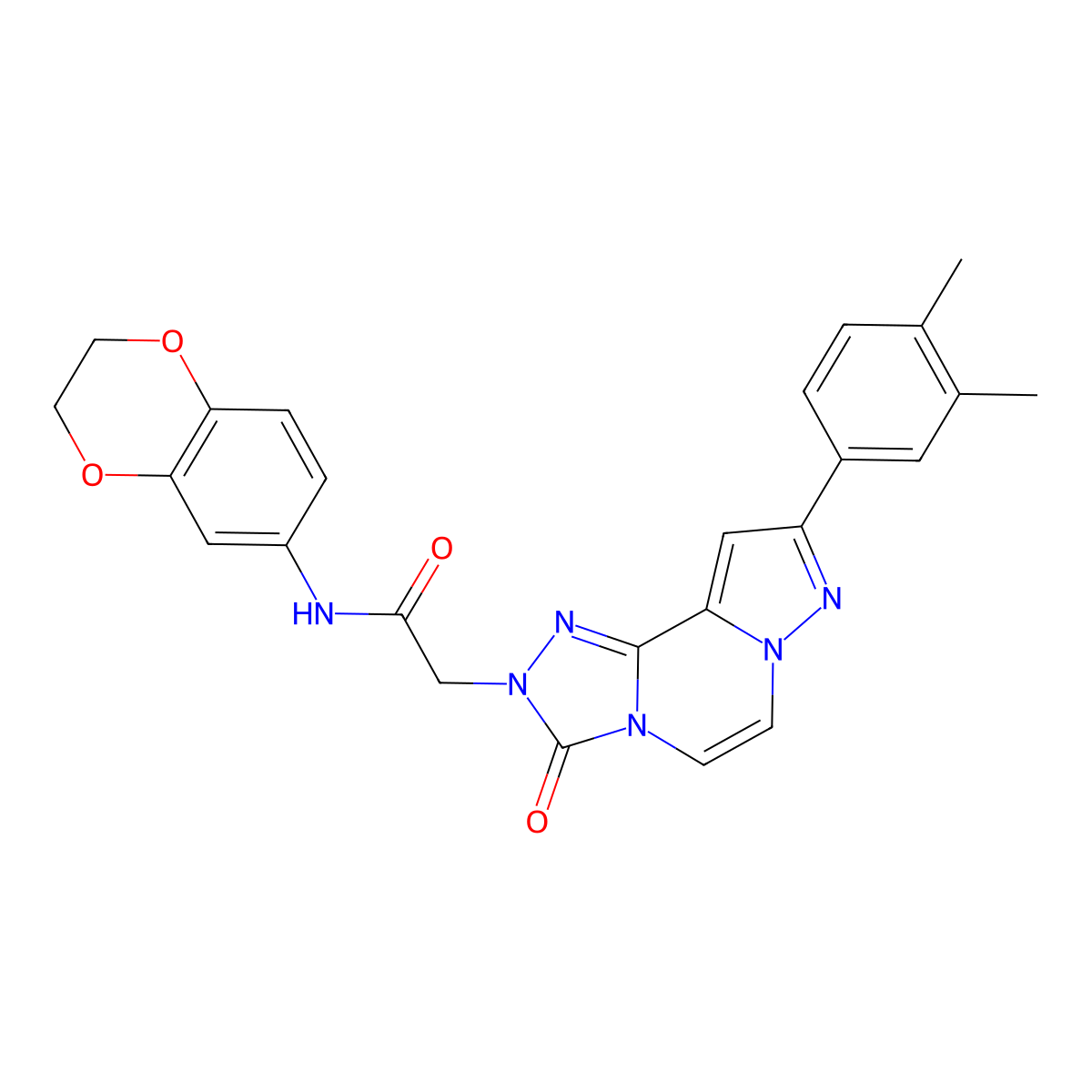 N-(2,3-dihydro-1,4-benzodioxin-6-yl)-2-[11-(3,4-dimethylphenyl)-5-oxo-3,4,6,9,10-pentaazatricyclo[7.3.0.0^{2,6}]dodeca-1(12),2,7,10-tetraen-4-yl]acetamide molecular structure, CAS 1207001-64-6