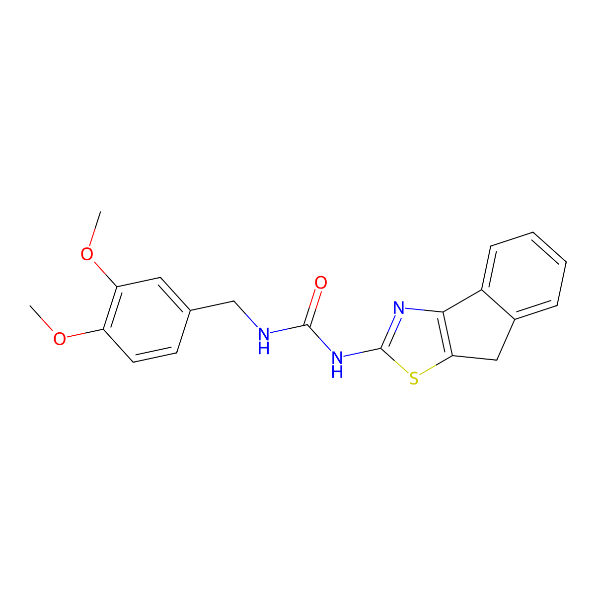 1-(3,4-dimethoxybenzyl)-3-(8H-indeno[1,2-d]thiazol-2-yl)urea molecular structure, CAS 1207001-65-7