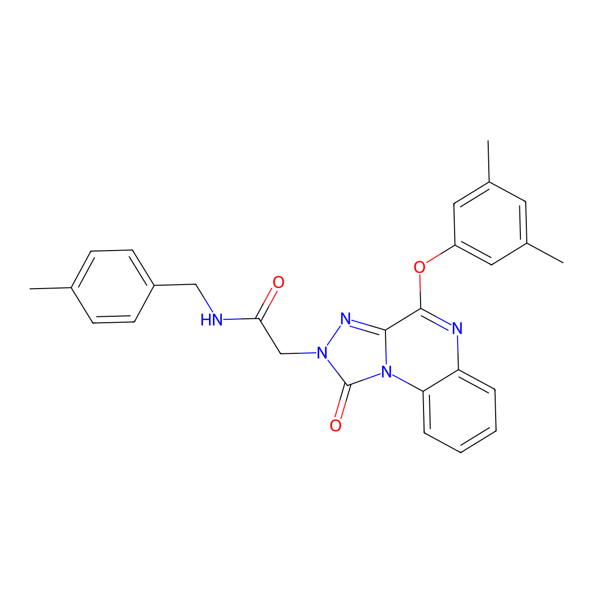 2-(4-(3,5-dimethylphenoxy)-1-oxo-[1,2,4]triazolo[4,3-a]quinoxalin-2(1H)-yl)-N-(4-methylbenzyl)acetamide molecular structure, CAS 1207001-70-4