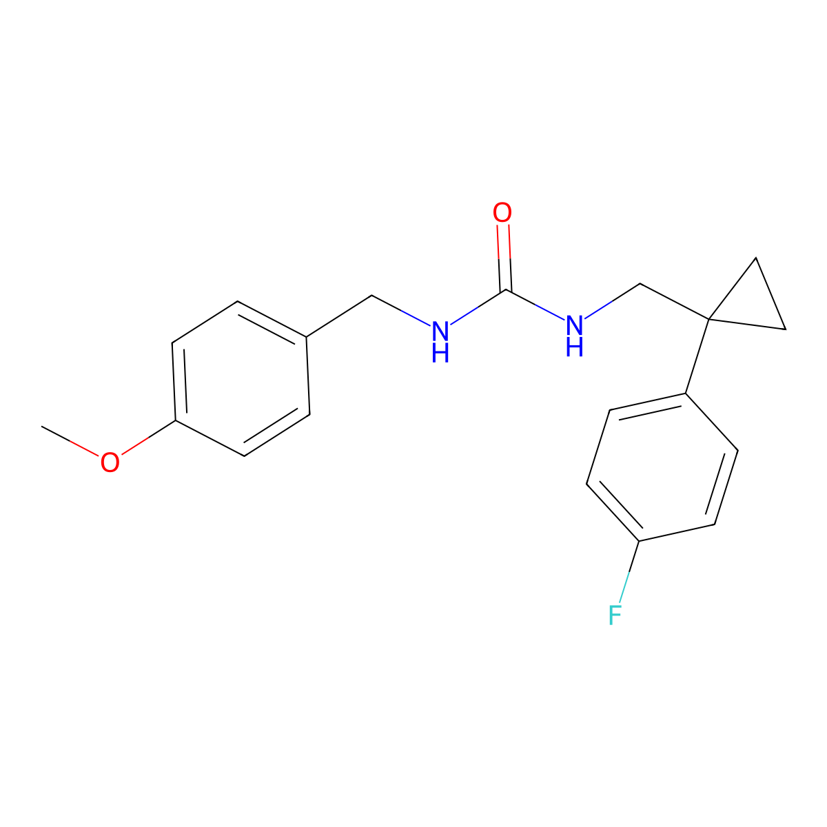 1-((1-(4-Fluorophenyl)cyclopropyl)methyl)-3-(4-methoxybenzyl)urea molecular structure, CAS 1207001-82-8