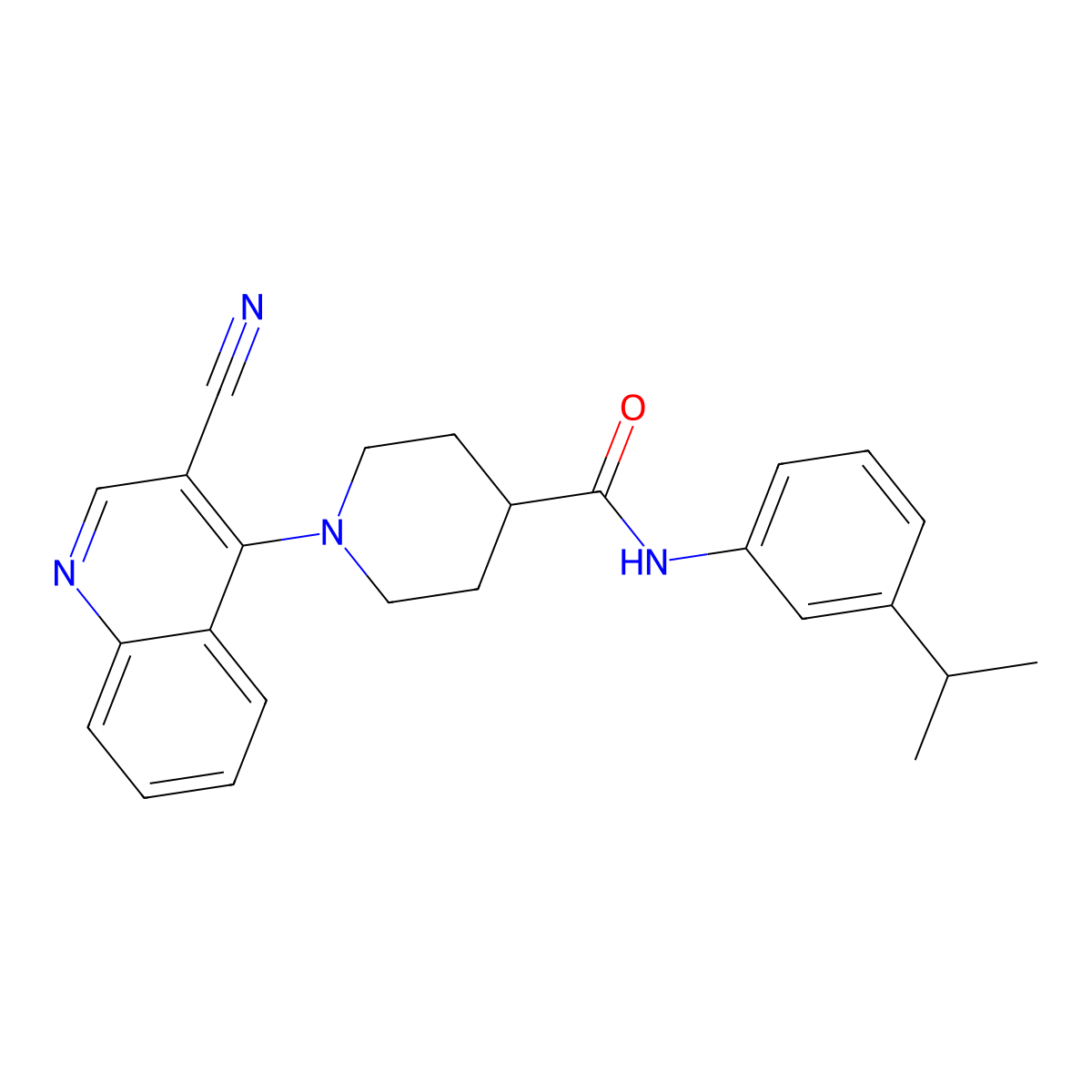 1-(3-cyanoquinolin-4-yl)-N-[3-(propan-2-yl)phenyl]piperidine-4-carboxamide molecular structure, CAS 1207001-90-8