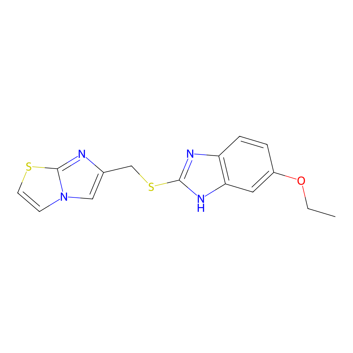 6-(((6-ethoxy-1H-benzo[d]imidazol-2-yl)thio)methyl)imidazo[2,1-b]thiazole molecular structure, CAS 1207001-91-9