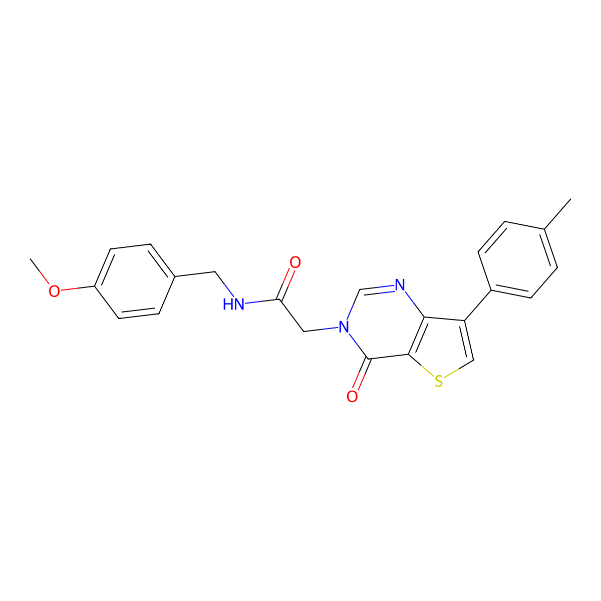 N-(4-methoxybenzyl)-2-[7-(4-methylphenyl)-4-oxothieno[3,2-d]pyrimidin-3(4H)-yl]acetamide molecular structure, CAS 1207001-99-7