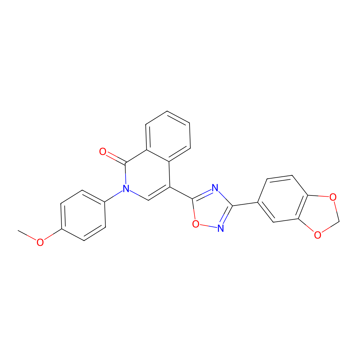 4-(3-(benzo[d][1,3]dioxol-5-yl)-1,2,4-oxadiazol-5-yl)-2-(4-methoxyphenyl)isoquinolin-1(2H)-one molecular structure, CAS 1207002-06-9
