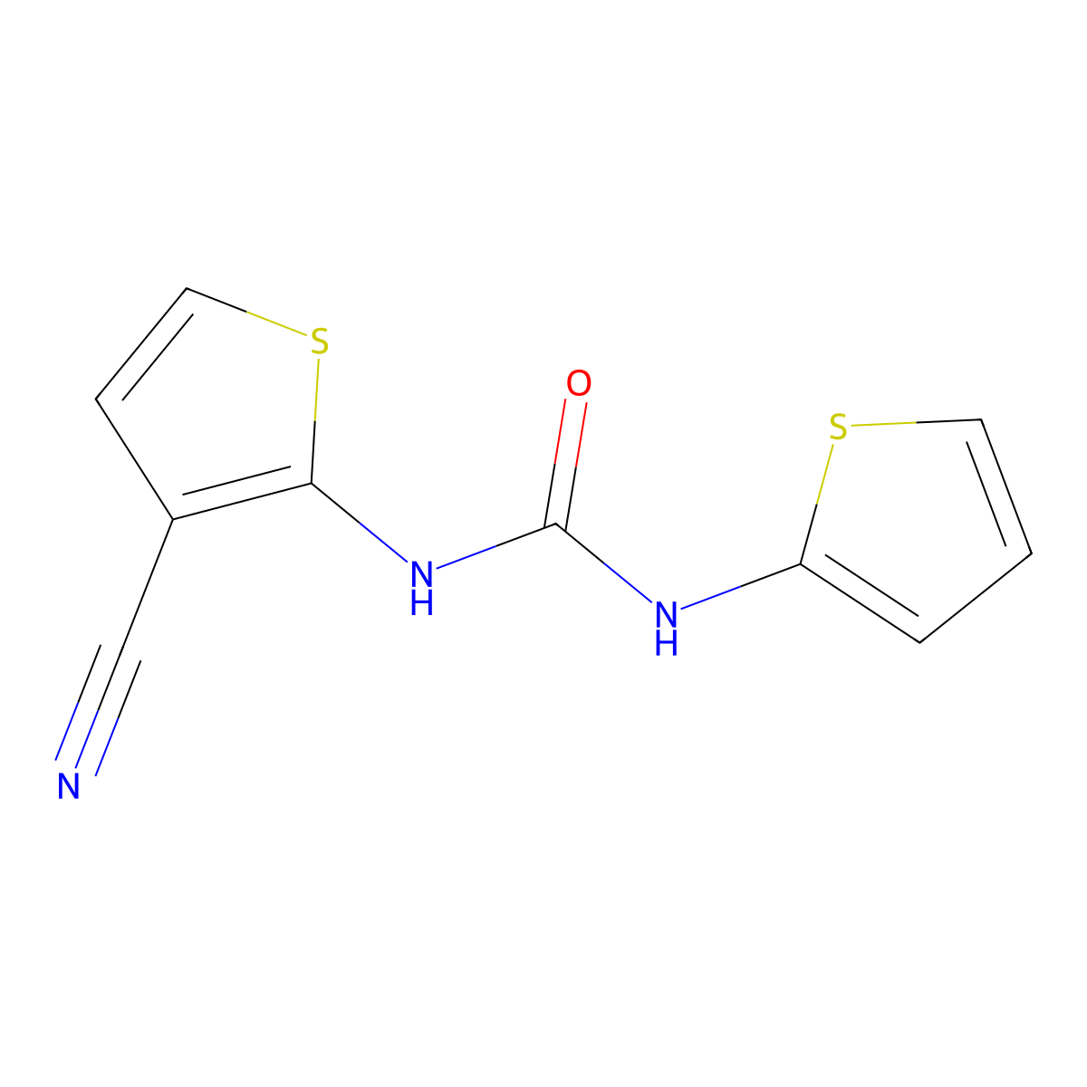 1-(3-Cyanothiophen-2-yl)-3-(thiophen-2-yl)urea molecular structure, CAS 1207002-07-0
