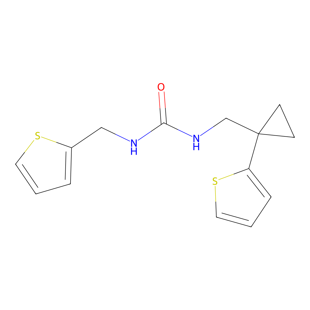 1-((1-(Thiophen-2-yl)cyclopropyl)methyl)-3-(thiophen-2-ylmethyl)urea molecular structure, CAS 1207002-12-7